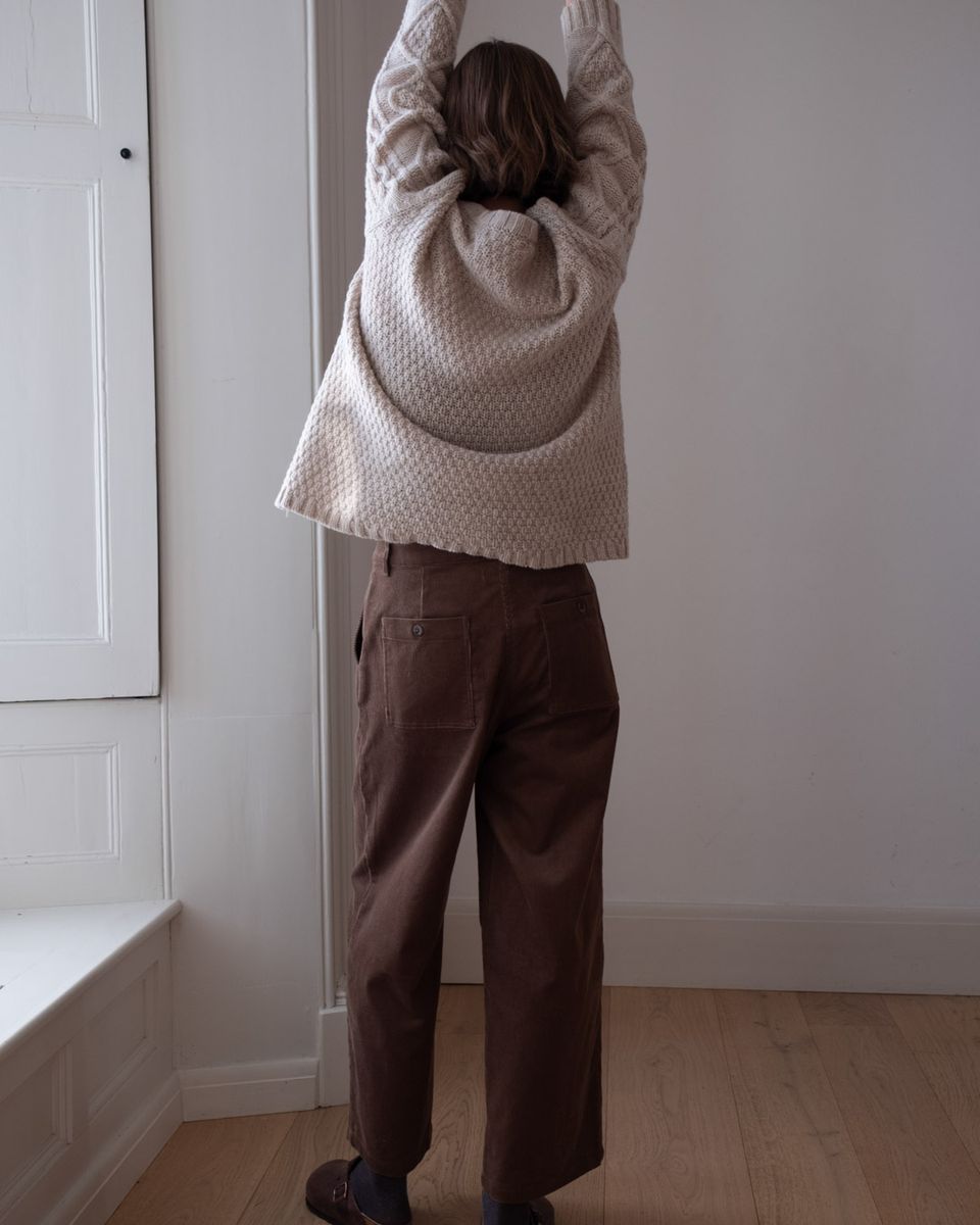 HARPER WIDE LEG CORDUROY TROUSER- OLIVE