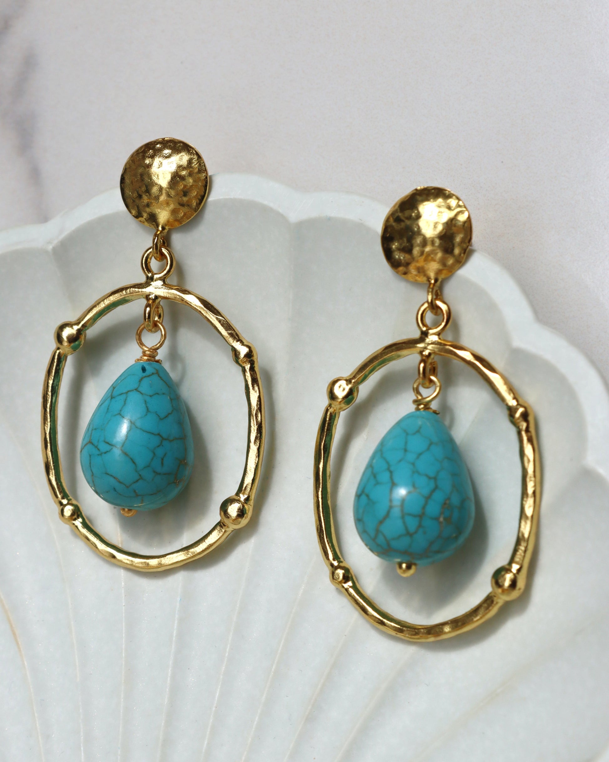 Sloane Turquoise Drop Stud Earrings