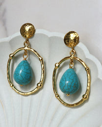 Sloane Turquoise Drop Stud Earrings