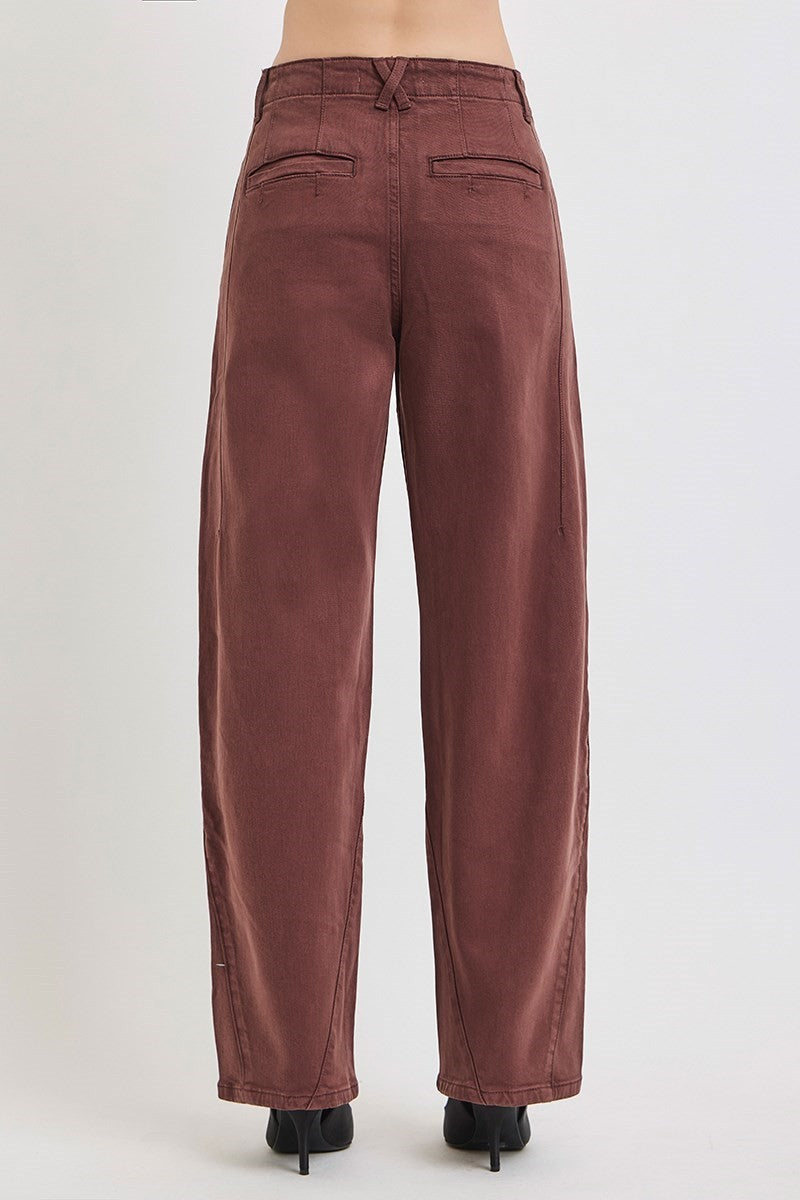 Risen Slouchy Baggy Pants- Choco Brown
