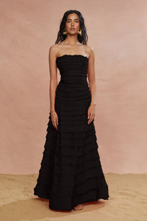 Pepper Layered Gown- Black