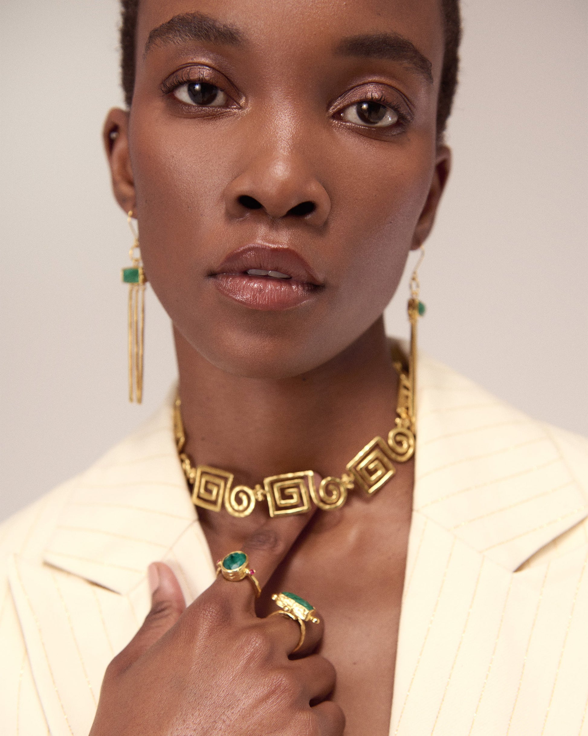 Megara Geometric Spiral Necklace