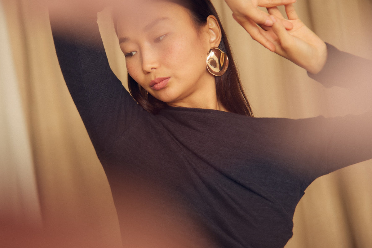Cossac Wool Drape Top - Black