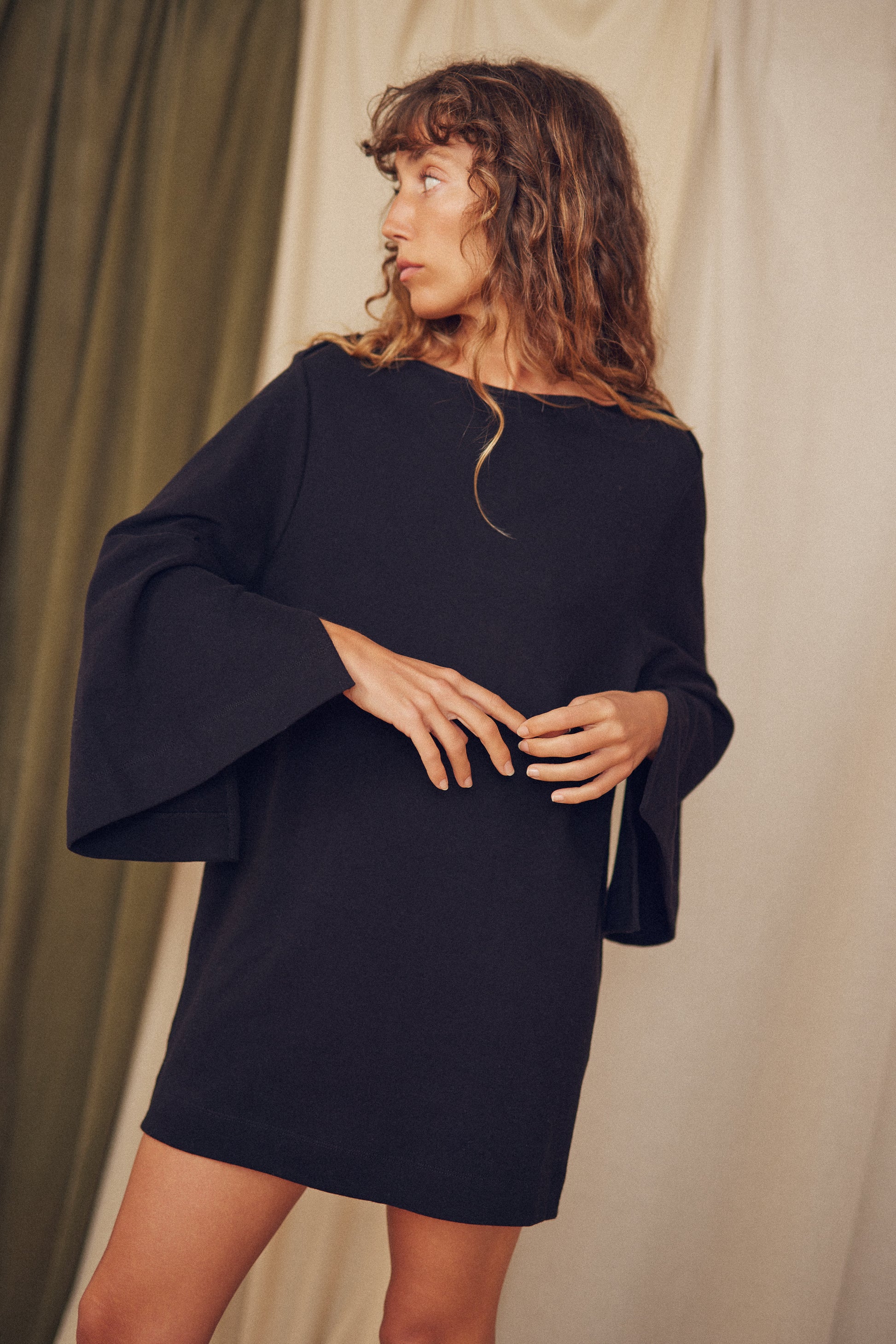 Cossac Knit Mini Dress- Black