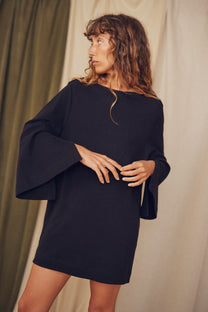 Cossac Knit Mini Dress- Black