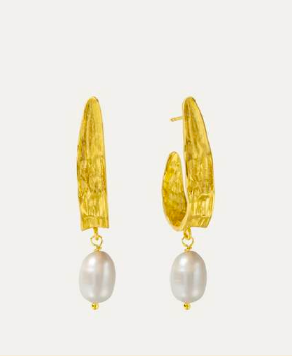 Judy Pearl Statement Hoop Earrings