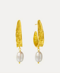 Judy Pearl Statement Hoop Earrings