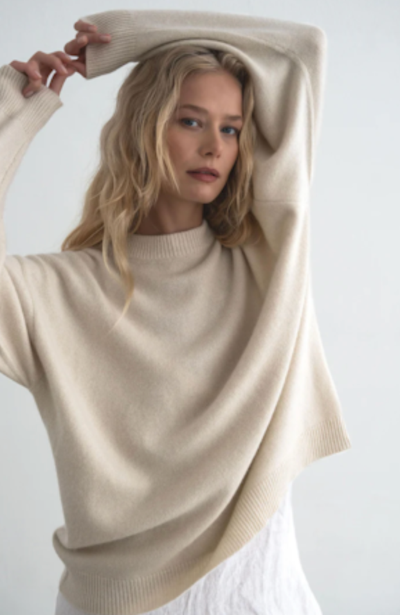 Slim Fit Brushed Cashmere Crew
