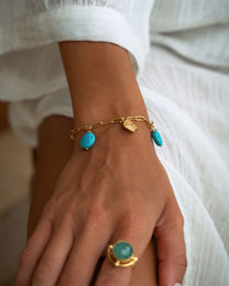 Amore Turquoise Charm Chain Bracelet