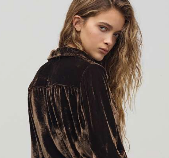 San Marino Velvet Shirt- Chocolate