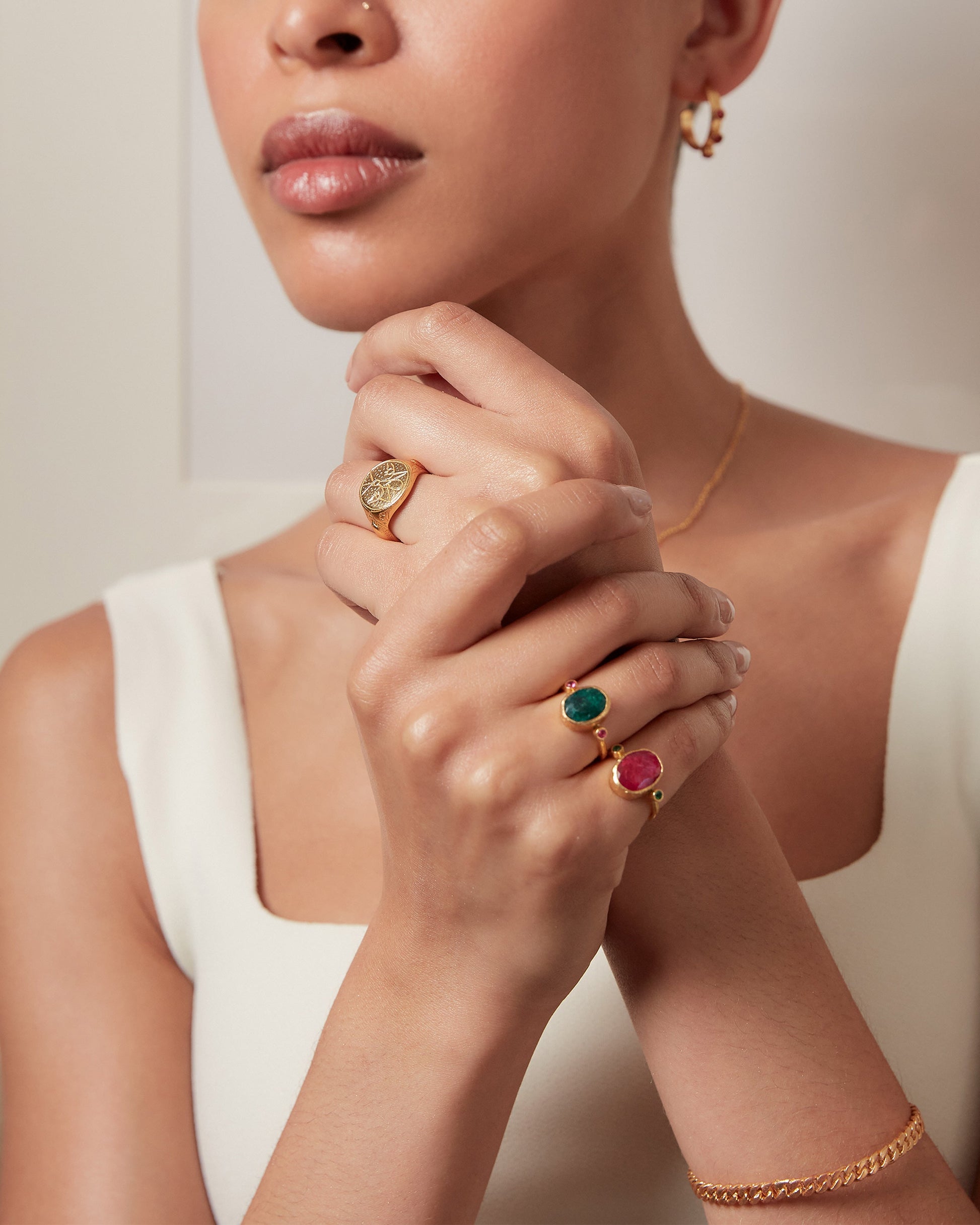 Lucia Emerald Cocktail Ring