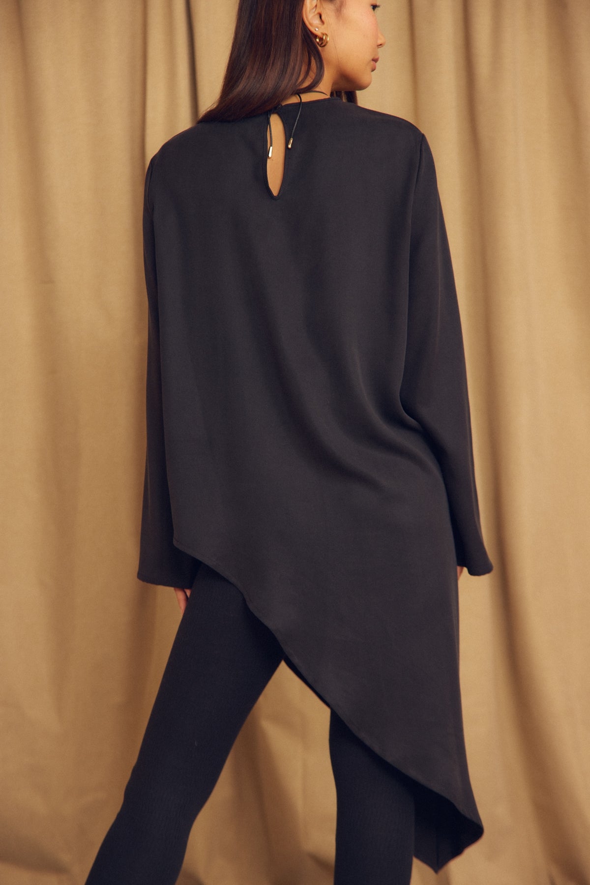 Cossac Asymmetric Tunic in Black