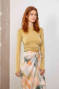 Cossac Ballet Wrap Top - Soft Olive Cupro