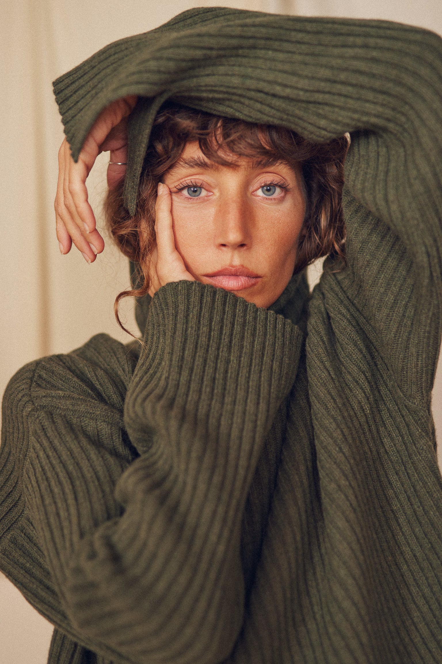 COSSAC WOOL SWEATER- KHAKI