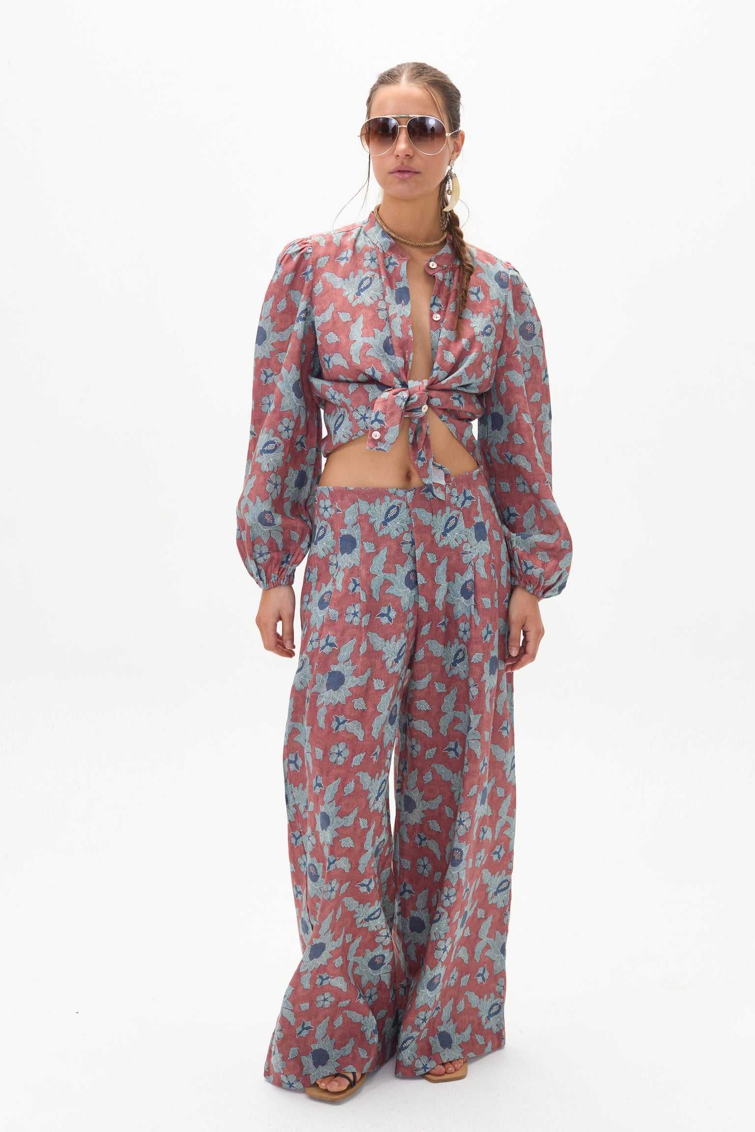 Meknes Culotte Linen Pant- Matilde Print