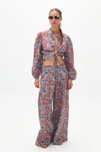 Meknes Culotte Linen Pant- Matilde Print