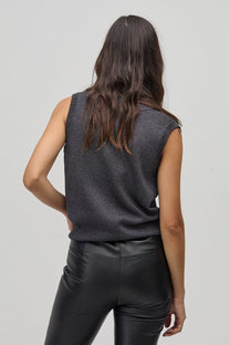 Preppy knitted Vest- Graphite