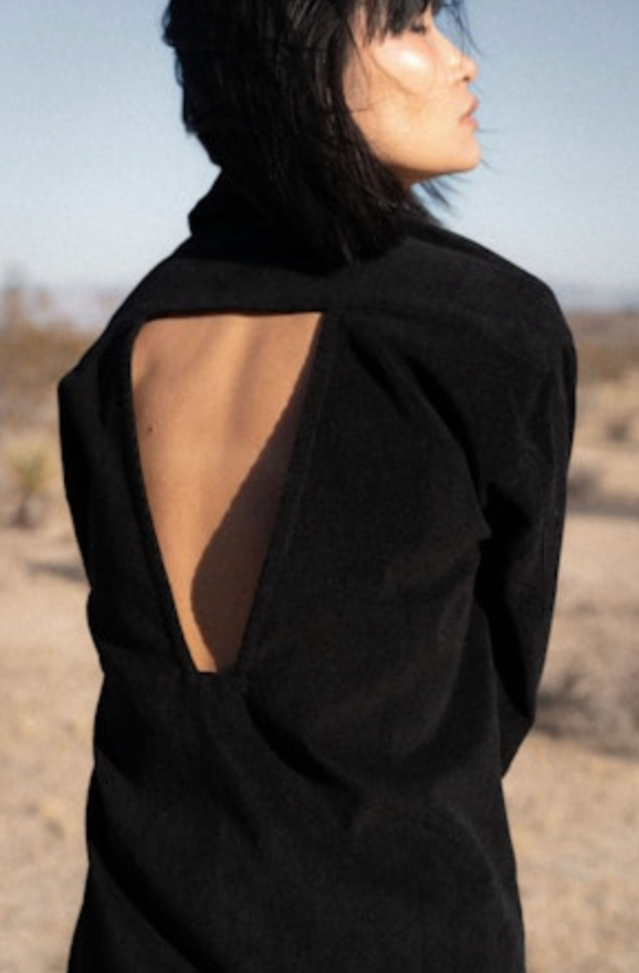 EVOLVE MAXI SHIRT DRESS- Black Cotton Corduroy