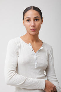 Prairie Underground Pointelle Henley- Dior Gray