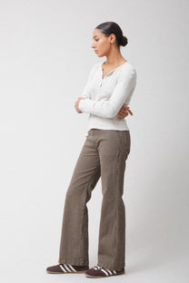 Prairie Underground Pointelle Henley- Oyster