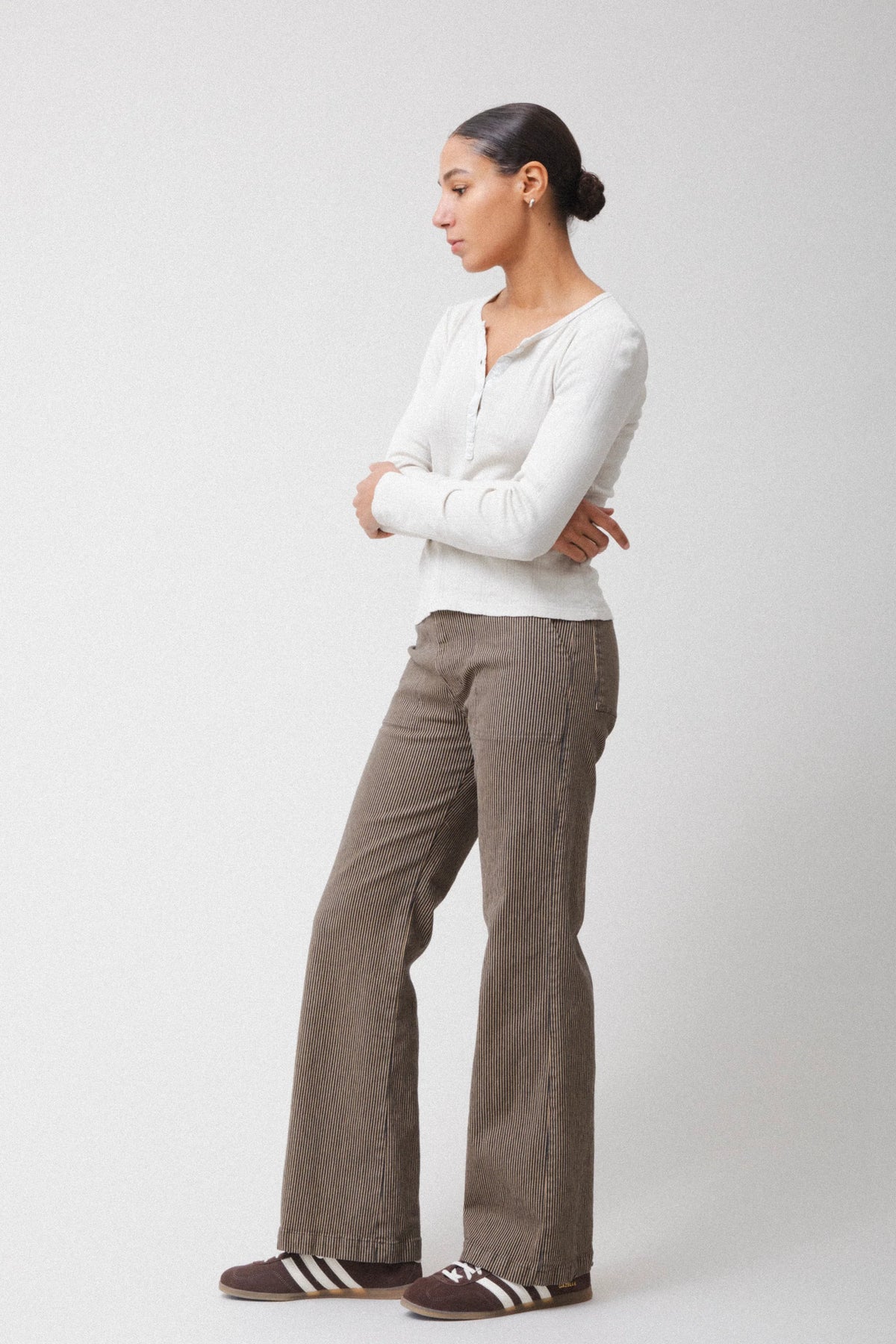 Prairie Underground Pointelle Henley- Oyster