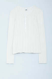 Prairie Underground Pointelle Henley- Oyster