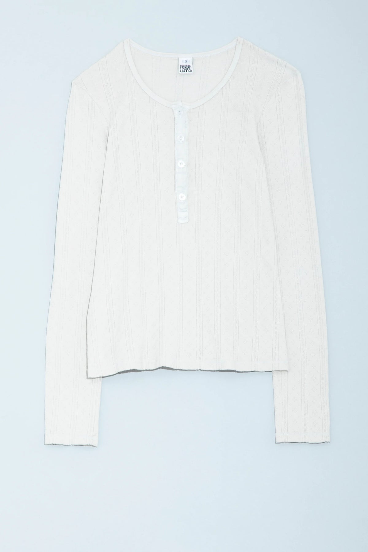 Prairie Underground Pointelle Henley- Oyster